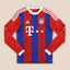 Bayern Munich Long 2014 Retro Home Jersey